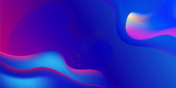 蓝紫色几何球体蓝紫色流体渐变背景设计图片