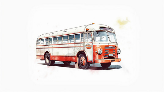 一辆复古的老式巴士图片