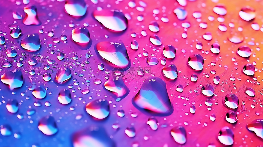 幻想的色彩斑斓的水滴图片