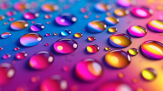 色彩斑斓的水滴图片