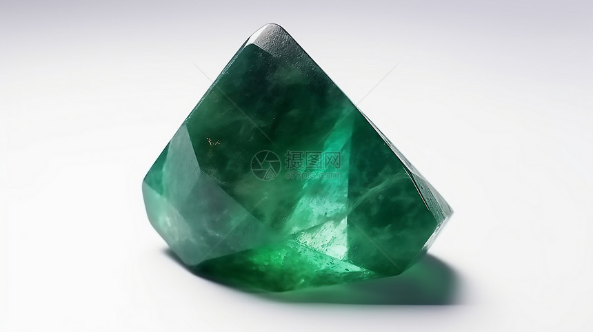 切割的绿水晶原矿宝石图片