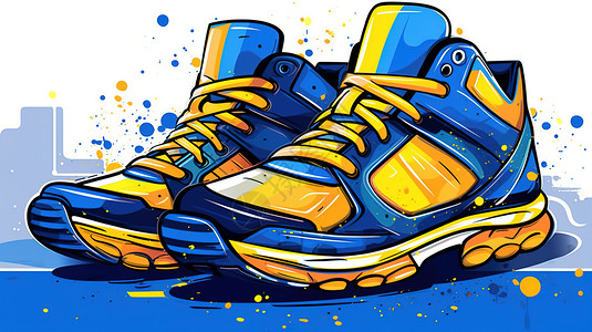 运动鞋插画背景图片