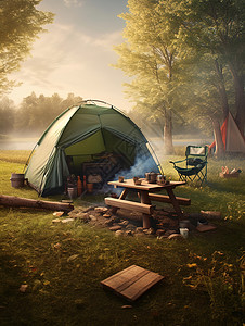 露营帐篷背景图片