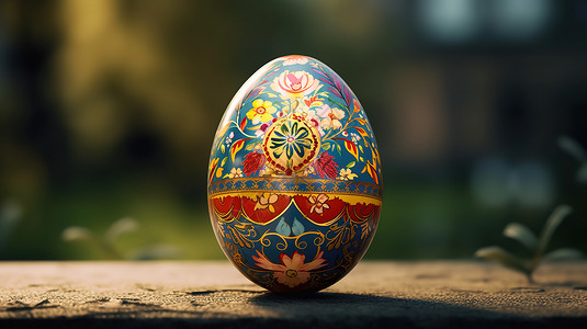 花纹彩蛋手绘复活节彩蛋插画