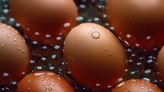 金蛋壳微距鸡蛋插画