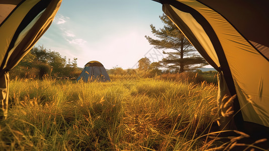 草地帐篷图片