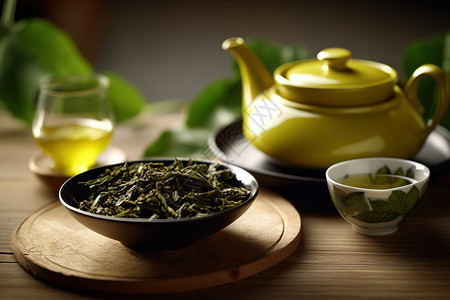 茶文化茶具中国泡茶茶文化插画