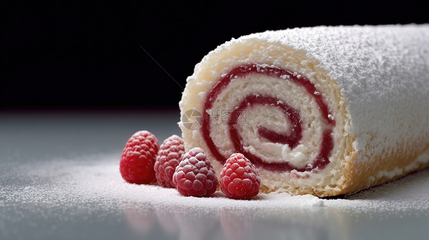 可爱的树莓蛋糕图片