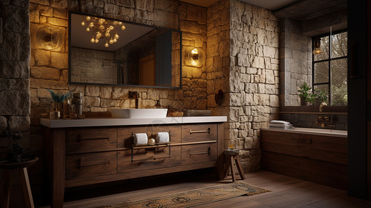 原生态森林酒店浴室图片