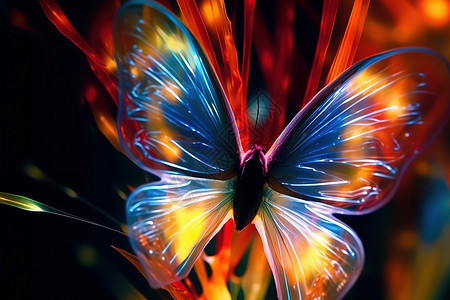 梦幻的蝴蝶活力色彩背景图片