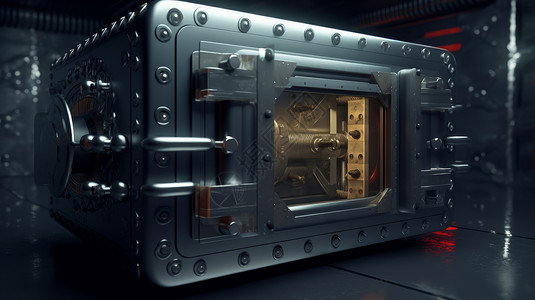 科幻金属科技感保险箱背景图片