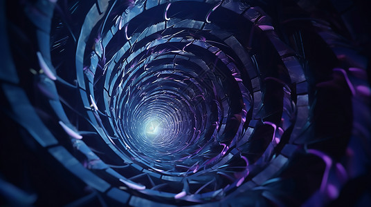 科幻扭曲紫色科幻空间背景插画