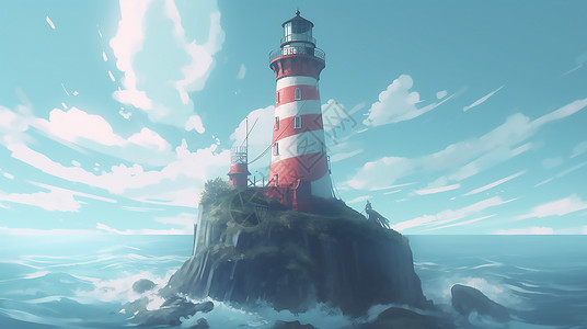 海上的瞭望塔背景图片