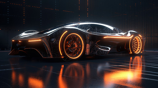 酷炫的未来超级跑车背景图片
