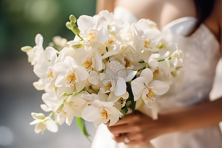 新娘结婚手捧花背景图片