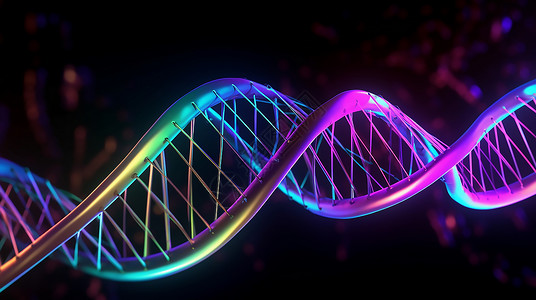 各种颜色的DNA螺旋体生物链基因组插画