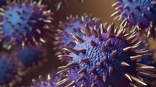 3D质感病毒体背景图片