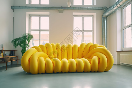 黄色舒适家具沙发图片