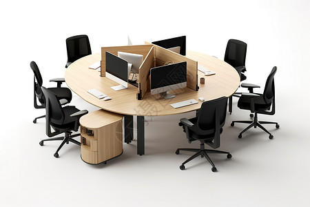 创新环境圆形办公桌高清图片
