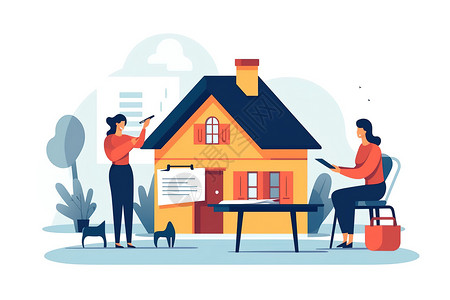 房屋销售房地产交易概念图背景图片