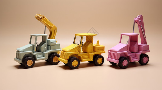 可爱的玩具卡通工程车图片