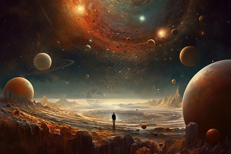 科纪宇宙空间未来星球背景图片