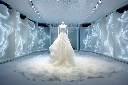 婚纱新娘礼服展示优雅高端背景图片