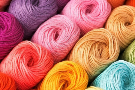 编织纤维五颜六色的针织线毛线插画