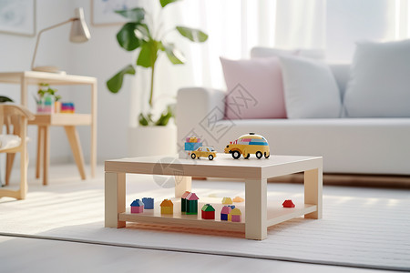 客厅桌上的玩具小车图片
