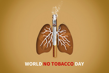 健康随香烟而逝世界无烟日创意肺部烟草设计图片