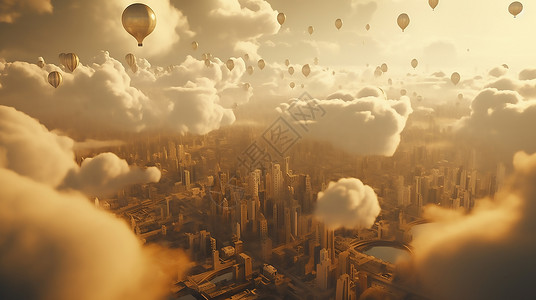 云上繁华都市城市图片