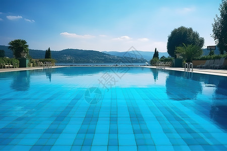 夏天运动游泳池游泳背景图片