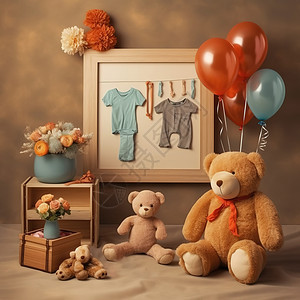 儿童节礼物小熊气球图片