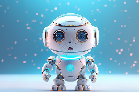 可爱创意机器人人工智能科技背景图片