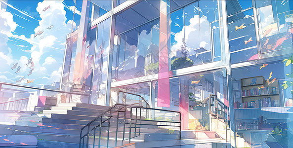 彩虹玻璃房背景图片