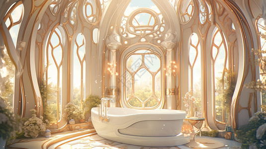梦幻的浴室图片