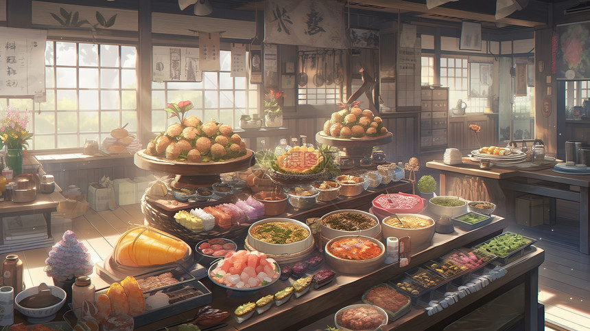 日式食品祭祀图片