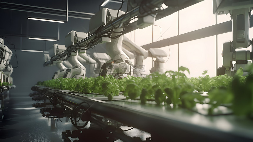 AI机器人蔬菜种植园图片