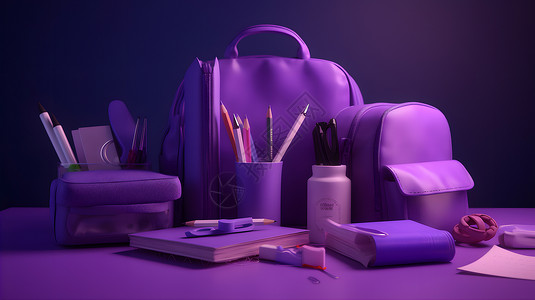 紫色风格学习工具背景图片