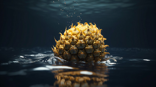 水中的菠萝图片