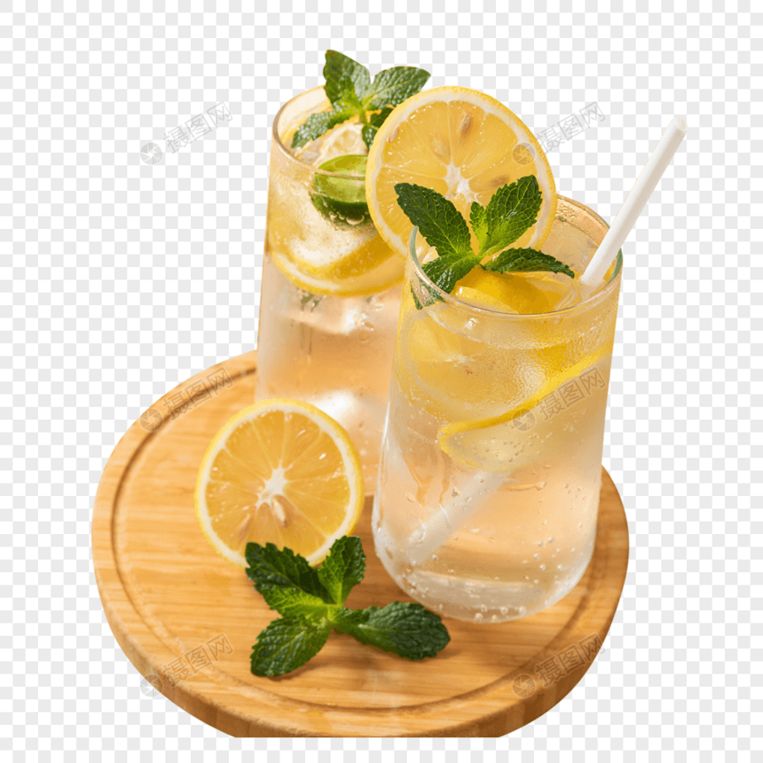 夏日饮品薄荷柠檬汽水图片