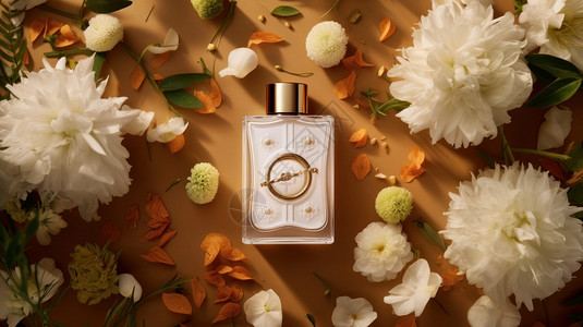 白色花朵康乃馨时尚优雅的花朵香水设计图片