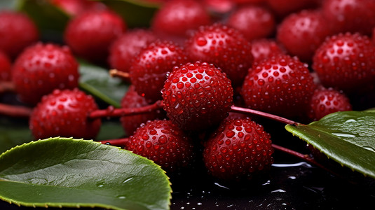 红色新鲜诱人的水果背景图片