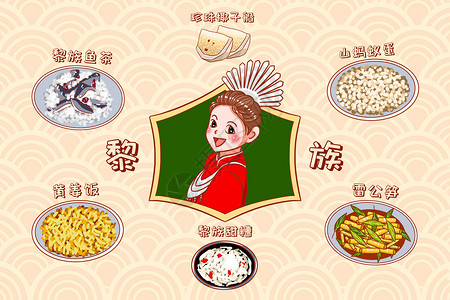 大蚂蚁卡通可爱黎族美食插画