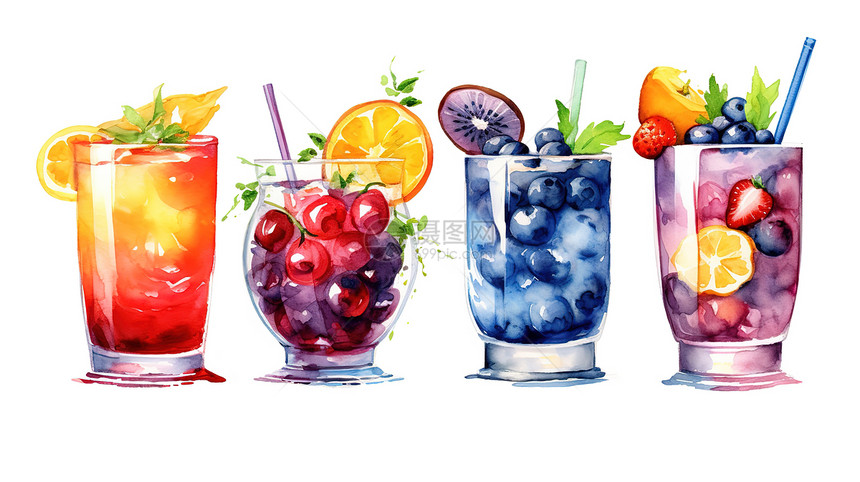 新鲜的水果果汁插图图片