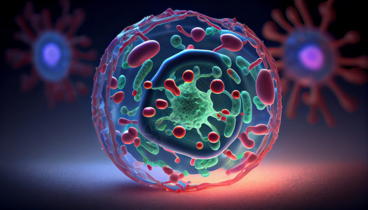 基因病毒科技细胞医学分子DNA细胞手绘插画