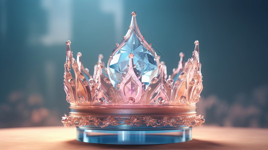 粉色水晶钻石皇冠背景图片