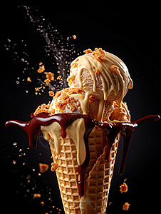 夏日冰淇淋甜筒背景图片