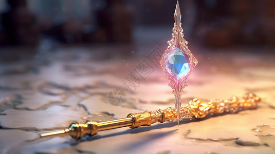水晶宝石魔法棒背景图片