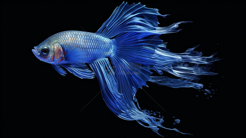 蓝色斗鱼漂亮的观赏鱼图片